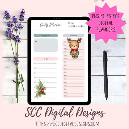 Cute Christmas Cookies Stickers for Digital or Paper Planners, Cocoa Mugs Pre-Cropped Clipart Printable Stickers for Women, Kids, Journals & Scrapbooking