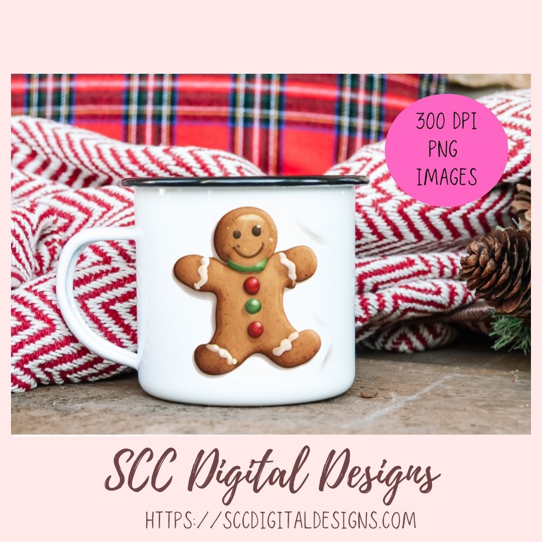 Cute Christmas Cookies Stickers for Digital or Paper Planners, Cocoa Mugs Pre-Cropped Clipart Printable Stickers for Women, Kids, Journals & Scrapbooking