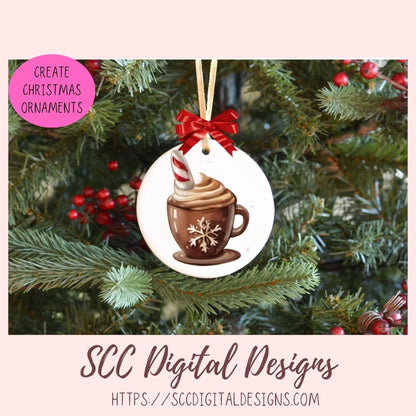 Cute Christmas Eve Cocoa Stickers for Digital or Paper Planners, Pre-Cropped Clipart Printable Stickers for Women, Journal and Scrapbooking