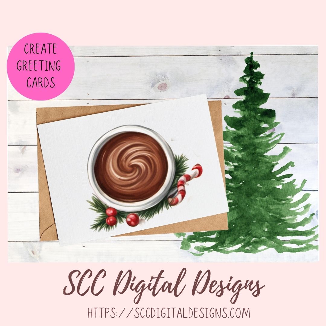 Cute Christmas Eve Cocoa Stickers for Digital or Paper Planners, Pre-Cropped Clipart Printable Stickers for Women, Journal and Scrapbooking