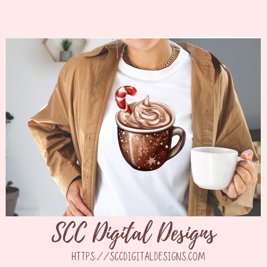 Cute Christmas Eve Cocoa Stickers for Digital or Paper Planners, Pre-Cropped Clipart Printable Stickers for Women, Journal and Scrapbooking