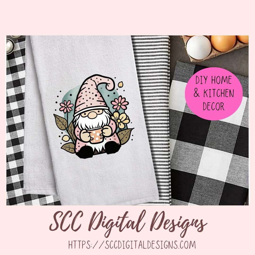 Cute Boho Coffee Gnome Stickers PNGs for Digital and Printable Planners, Bullet Journals, Scrapbooking, Laptops, Hippy Gnomes Gift for Women