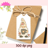 Coffee Gnome PNG Clipart – Cute Whimsical Latte Gnomes, Printable Coffee Lover Stickers for Shirts, Mugs