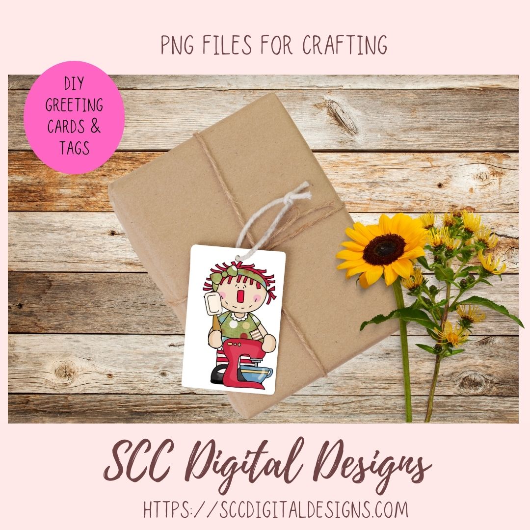 Annie Clipart for Stickers for Women, Kitchen PNG Designs for Sublimaton for Aprons & Tumblers, Digital Download Primitive Doll Clip Art