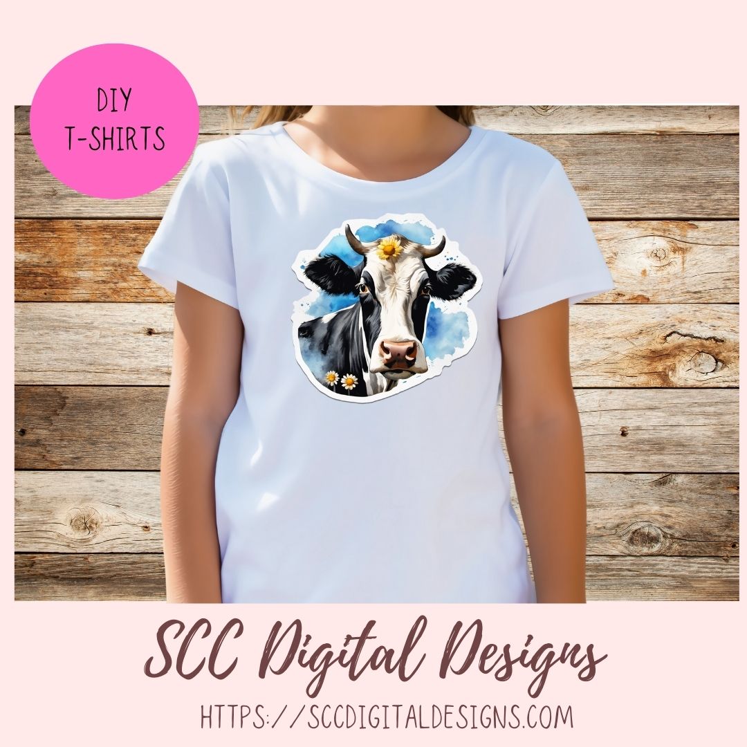 Cute Cow Stickers for Digital or Paper Planners, Pre-Cropped Goodnotes Compatible, Printable Clip Art Scrapbook Elements Gift for Girlfriend