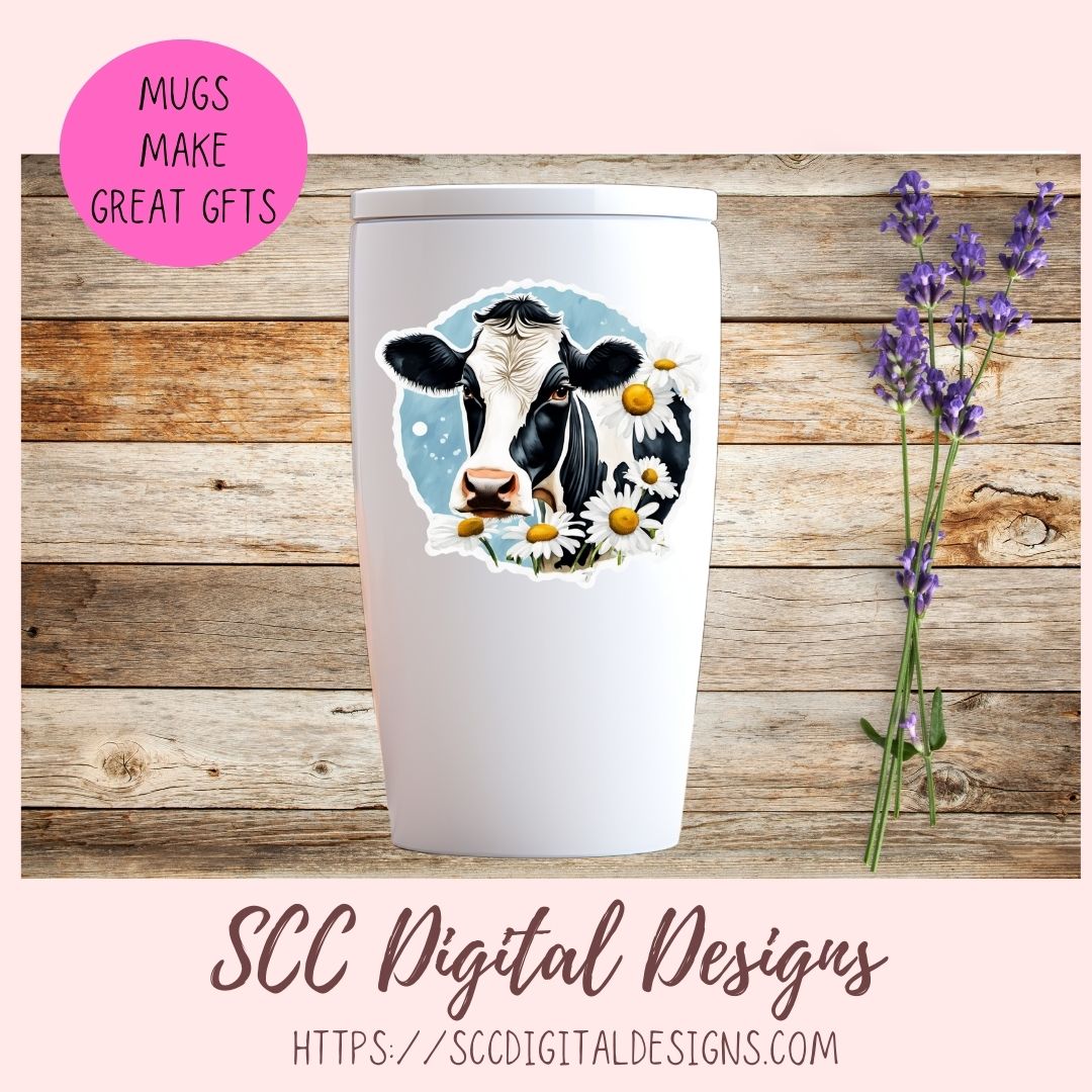 Cute Cow Stickers for Digital or Paper Planners, Pre-Cropped Goodnotes Compatible, Printable Clip Art Scrapbook Elements Gift for Girlfriend
