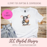 Cute Mice Printable and Digital Stickers Clipart 8 designs in 300 dpi png format