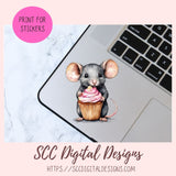 Cute Mice Printable and Digital Stickers Clipart 8 designs in 300 dpi png format