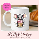 Cute Mice Printable and Digital Stickers Clipart 8 designs in 300 dpi png format