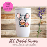 Cute Mice Printable and Digital Stickers Clipart 8 designs in 300 dpi png format