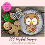 Cute Owl PNG for Sublimation for Tumblers Digital Clipart for Printable Crafting, Christmas Cookies Woodland Clip Art Scrapbooking Elements