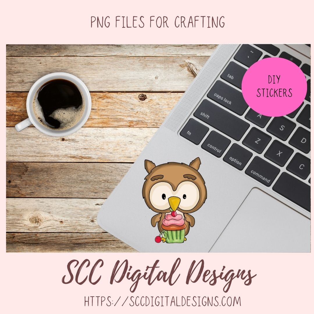 Cute Owl PNGs, Woodland Animals Clipart for Stickers for Kids, Cupcakes & Cherries Clip Art Images for Paper Crafting and Scrapbook Elements
