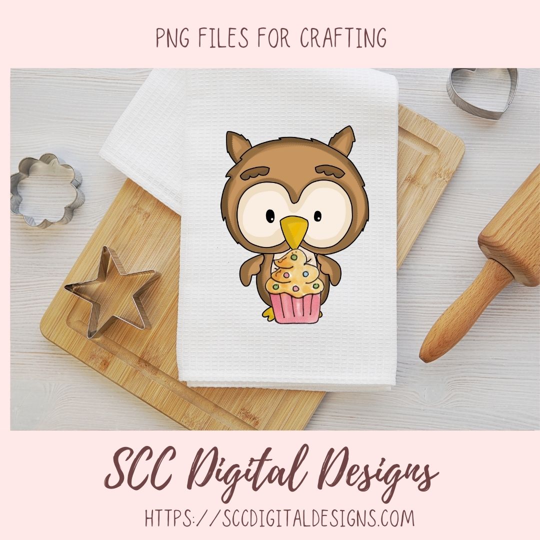 Cute Owl PNGs, Woodland Animals Clipart for Stickers for Kids, Cupcakes & Cherries Clip Art Images for Paper Crafting and Scrapbook Elements