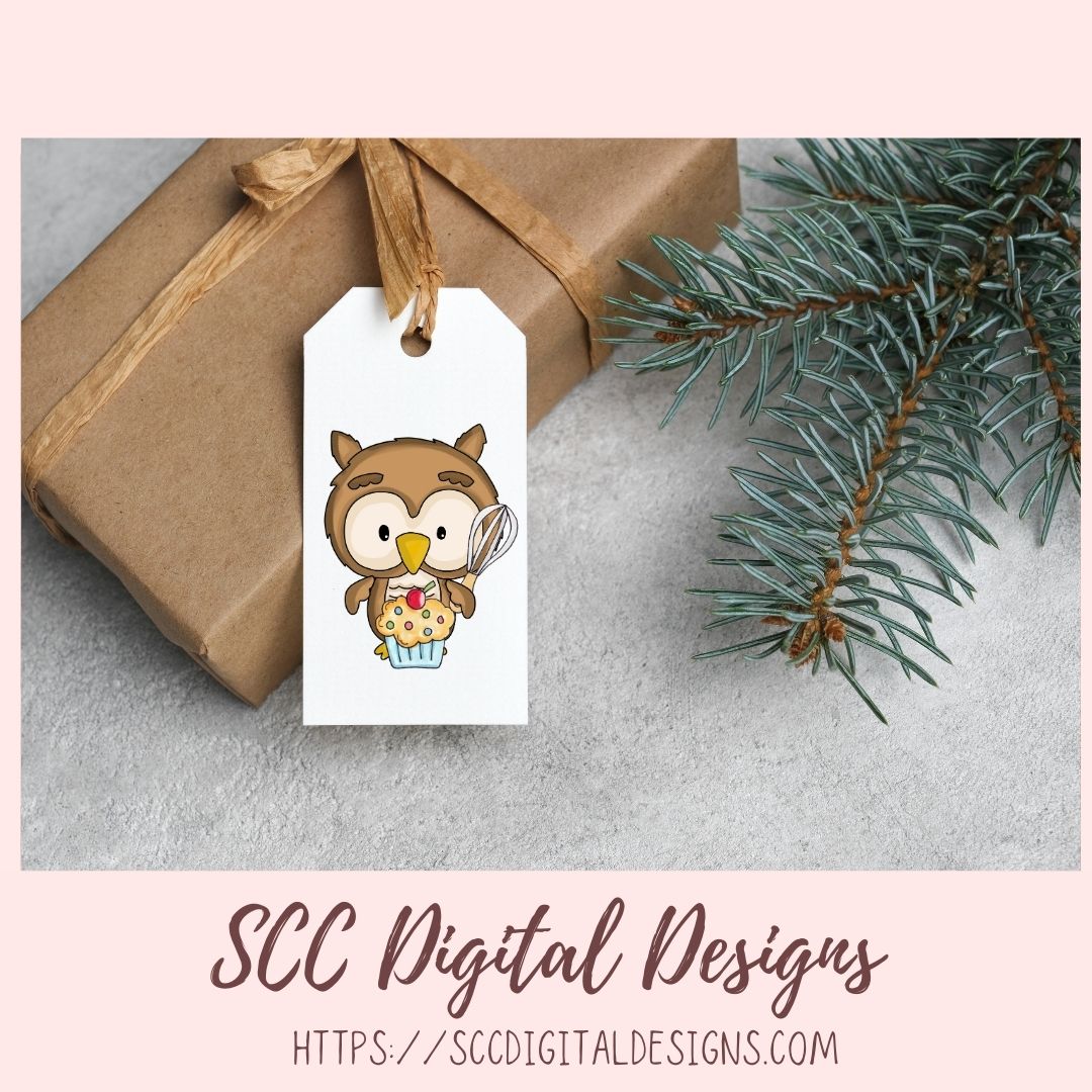 Cute Owl PNGs, Woodland Animals Clipart for Stickers for Kids, Cupcakes & Cherries Clip Art Images for Paper Crafting and Scrapbook Elements