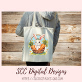 Whimsical Easter Bunny Basket Digital Sticker Set 6 designs in 300 dpi png format