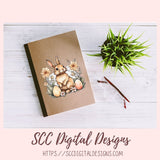 Whimsical Easter Bunny Stickers PNGs for Digital and Printable Planners, Bullet Journals, Scrapbooking, Laptops, Spring Floral Rabbit Gift for Women 