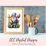 Cute Easter Gnomes Stickers PNGs for Digital and Printable Planners, Bullet Journals, Scrapbooking, Laptops, Gnome Lover Gift for Women