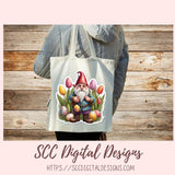Easter Gnome Sticker Set for Digital Planners, Journals, Notes, and Scrapbooking, Printable Planner Spring Embellishments, Instant Download Pre-Cropped Goodnotes Compatible PNG Images