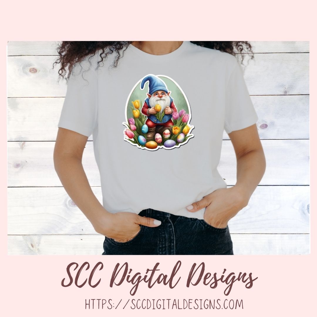 Cute Easter Gnomes Stickers PNGs for Digital and Printable Planners, Bullet Journals, Scrapbooking, Laptops, Gnome Lover Gift for Women