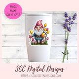 Cute Easter Gnomes Stickers PNGs for Digital and Printable Planners, Bullet Journals, Scrapbooking, Laptops, Gnome Lover Gift for Women