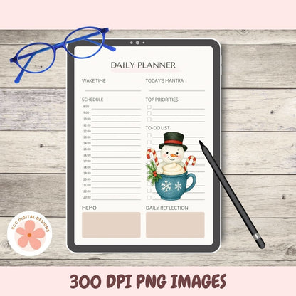 Christmas Snowman Clipart Bundle, Whimsical Winter Holiday Snowman Illustration PNG, Card Making, Scrapbooking, Stickers, Junk Journals