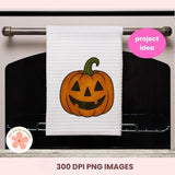 Halloween Folk Art&nbsp; PNG Bundle, 24 Scene Creator Clipart Images, Retro Spooky Pumpkin, Witch, Skeleton, Bat, Cat Clip Art PNG for Printable &amp; Digital Stickers