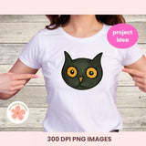 Halloween Folk Art&nbsp; PNG Bundle, 24 Scene Creator Clipart Images, Retro Spooky Pumpkin, Witch, Skeleton, Bat, Cat Clip Art PNG for Printable &amp; Digital Stickers