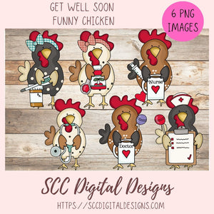 Get Well Soon Clipart 6 designs in 300 dpi png format