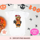 Funky Halloween Chicken PNG Clipart 6 images in 300 dpi png format
