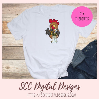 Funny Funky Chicken PNG 6 designs in 300 dpi png format
