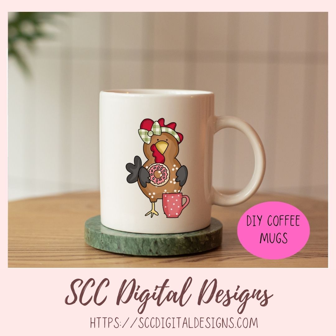 Funky Chicken Tea Party PNG 6 designs in 300 dpi png format