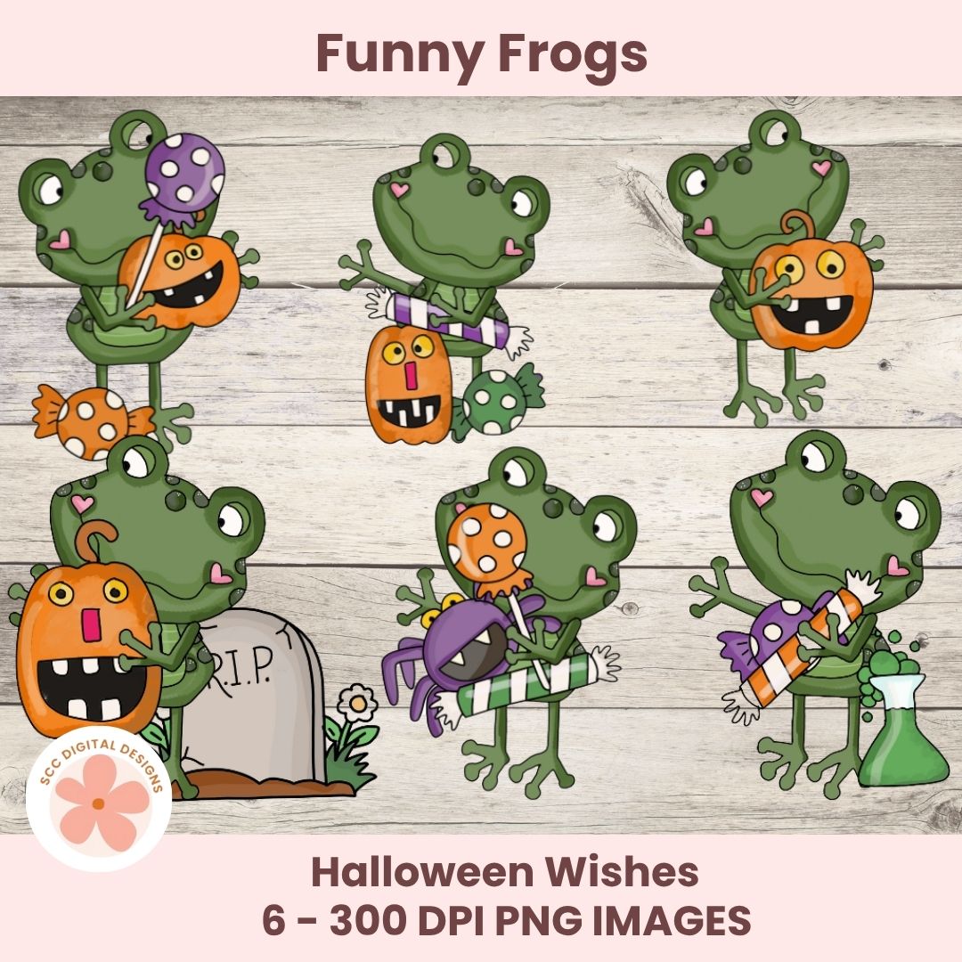 Halloween Clipart 6 images in 300 dpi png format