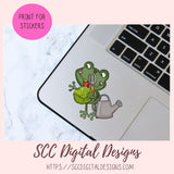 Funny Frogs Clipart, Dancing Gardening Frog, Veggies, Flower, Gardening Tools, Seeds for DIY Cute Stickers for Kids Frog PNG for Sublimation