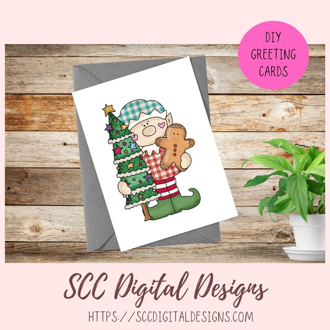 Christmas Elves Clipart, Trees Candy Gingerbread Cookie Clip Art for Sublimation, Happy Elf PNG for Stickers for Kids and Paper Crafting