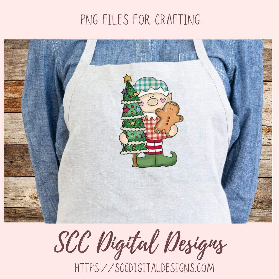 Christmas Elves Clipart, Trees Candy Gingerbread Cookie Clip Art for Sublimation, Happy Elf PNG for Stickers for Kids and Paper Crafting