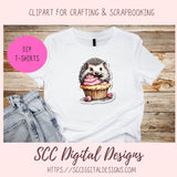 Birthday Clipart, Cute Hedgehogs and Cupcake PNG Designs for Printable & Digital Stickers, Planner Accessories, Scrapbook Elements, Junk Journaling and Paper Crafting & More!