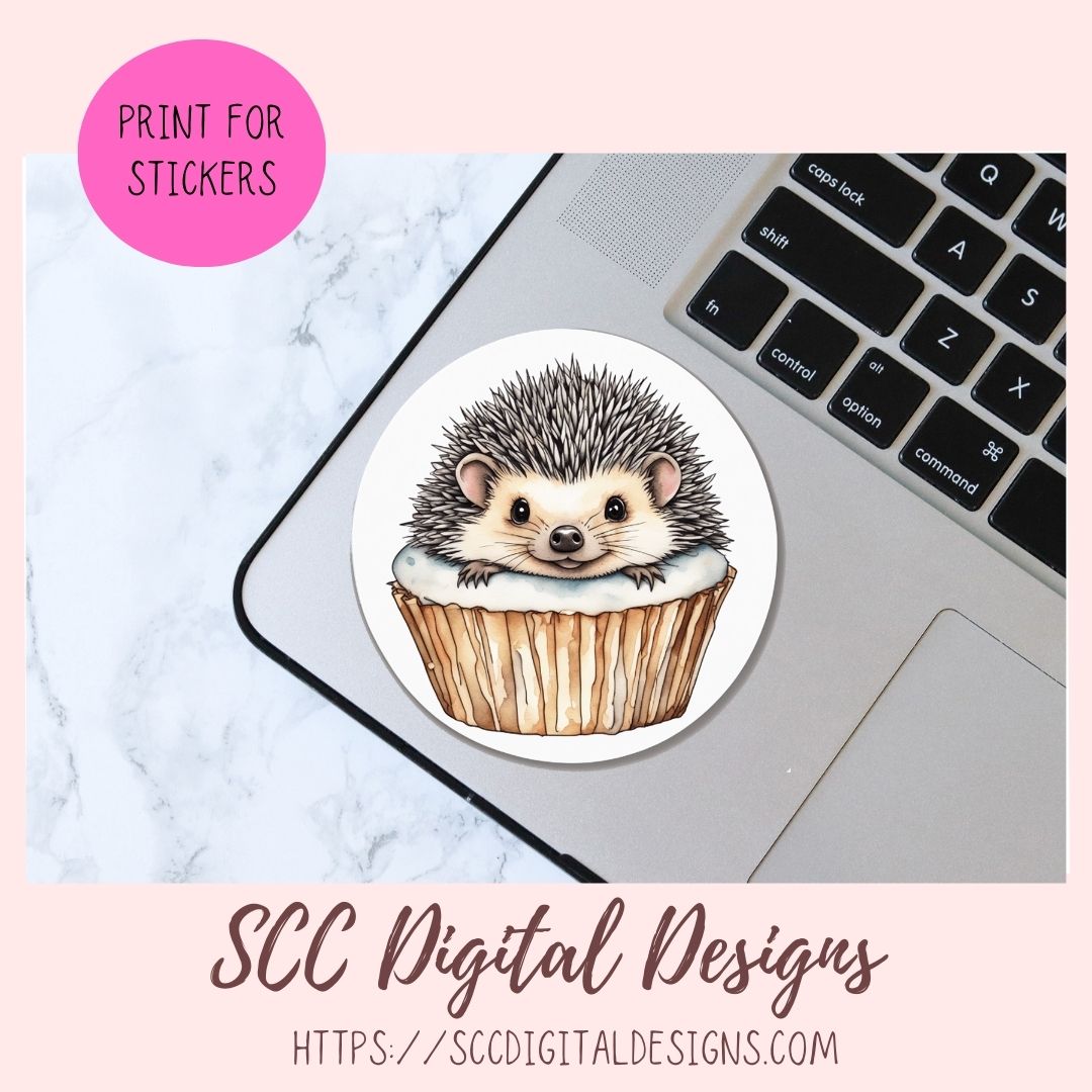 Birthday Clipart, Cute Hedgehogs and Cupcake PNG Designs for Printable & Digital Stickers, Planner Accessories, Scrapbook Elements, Junk Journaling and Paper Crafting & More!