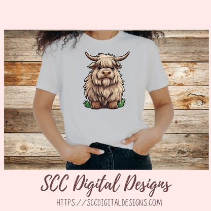 Highland Cows Sticker Pack for Digital Planners, Journals, Notes & Digital Scrapbooking, DIY Cow Lover Decals, Instant Download Pre-Cropped Goodnotes Compatible PNG Images
