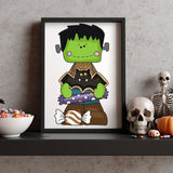 Little Frankie Trick or Treat Clipart Set, Cute Frankenstein PNGs, Halloween Candy Digital Download for Crafts, Stickers & Sublimation