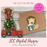 Whimsical Christmas Clipart, Lion Hot Cocoa Mugs, Reindeer, Snowmen, & Santa PNGs, DIY Greeting Cards, Gift Tags, Digital Scrapbook Elements