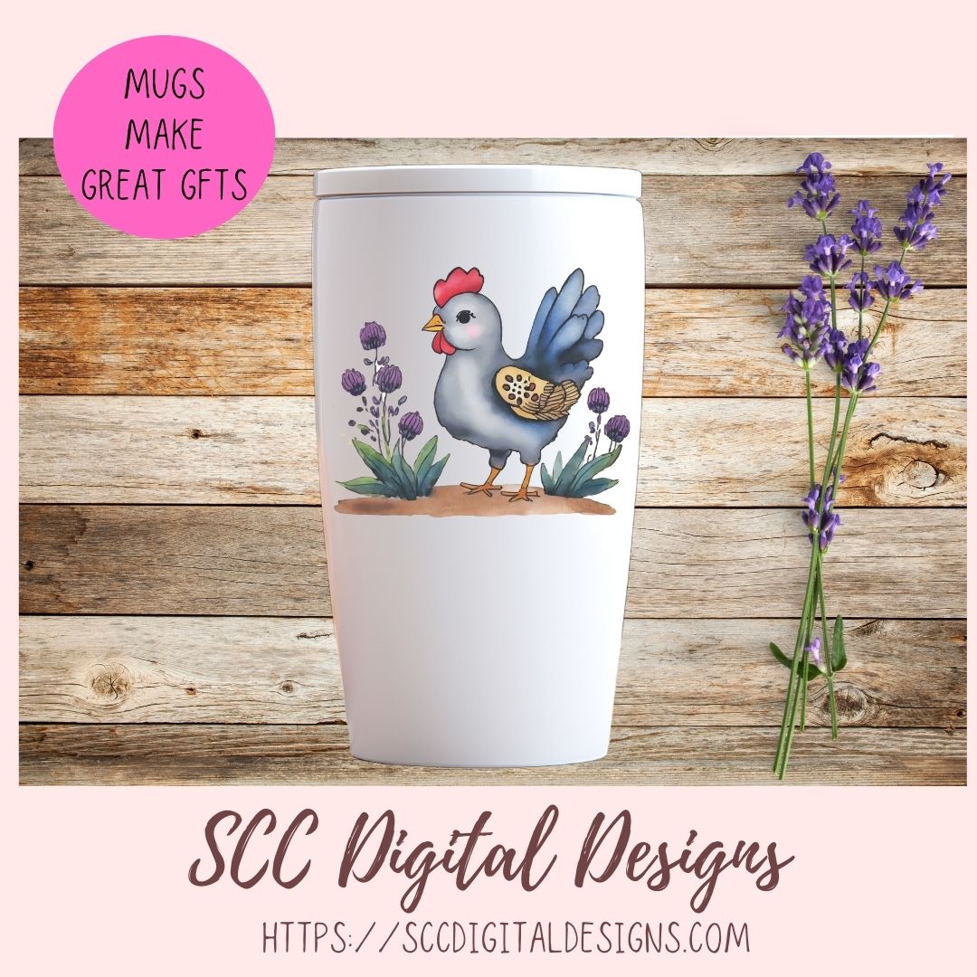 Funky Chicken Digital Planner Stickers, Hand Drawn Colorful Printable Pre-Cropped PNG Images, Goodnotes Compatible, Scrapbook Elements