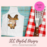 Moose PNG, Moose Backyard Barbeque Clipart, Whimsical Wildlife Scrapbook Elements, Woodland Animals Clip Art, Sublimation Digital Stickers