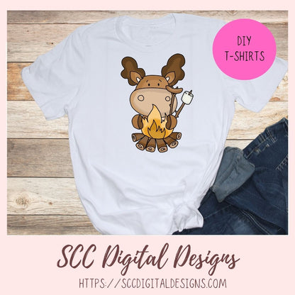 Camping Moose PNG 6 designs in 300 dpi png format