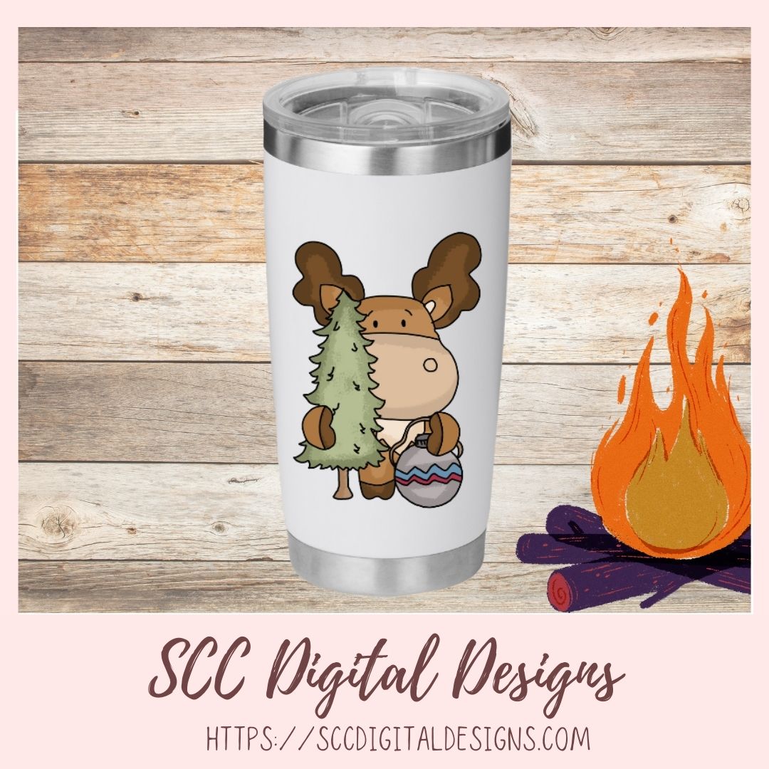 Camping Moose PNG 6 designs in 300 dpi png format