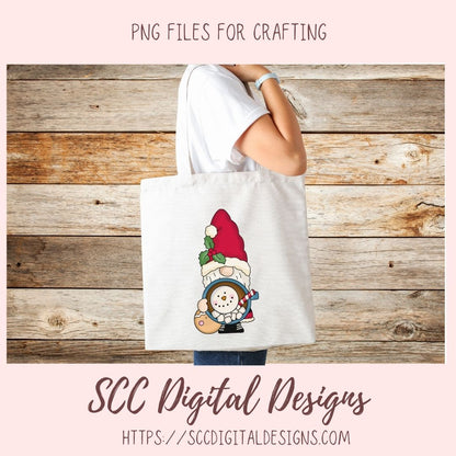 Christmas Gnome Clipart, Santa Gnome, Snowmen, Hot Cocoa Bomb Mugs PNG, DIY Greeting Cards & Gift Tags, Winter Holiday Farmhouse Wall Art