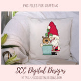 Christmas Gnome Clipart, Santa Gnome, Snowmen, Hot Cocoa Bomb Mugs PNG, DIY Greeting Cards & Gift Tags, Winter Holiday Farmhouse Wall Art