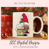 Christmas Gnome Clipart, Santa Gnome, Snowmen, Hot Cocoa Bomb Mugs PNG, DIY Greeting Cards & Gift Tags, Winter Holiday Farmhouse Wall Art