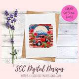 Patriotic Old Red Truck Digital Stickers, Americana Lover Gift, Pre-Cropped Print and Cut Stickers, Goodnotes Compatible Planner Accessories