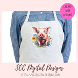 Cute Pig Stickers PNGs for Digital and Printable Planners, Bullet Journals, Scrapbooking, Laptops, Flowers and Pig Decals Gift for Women