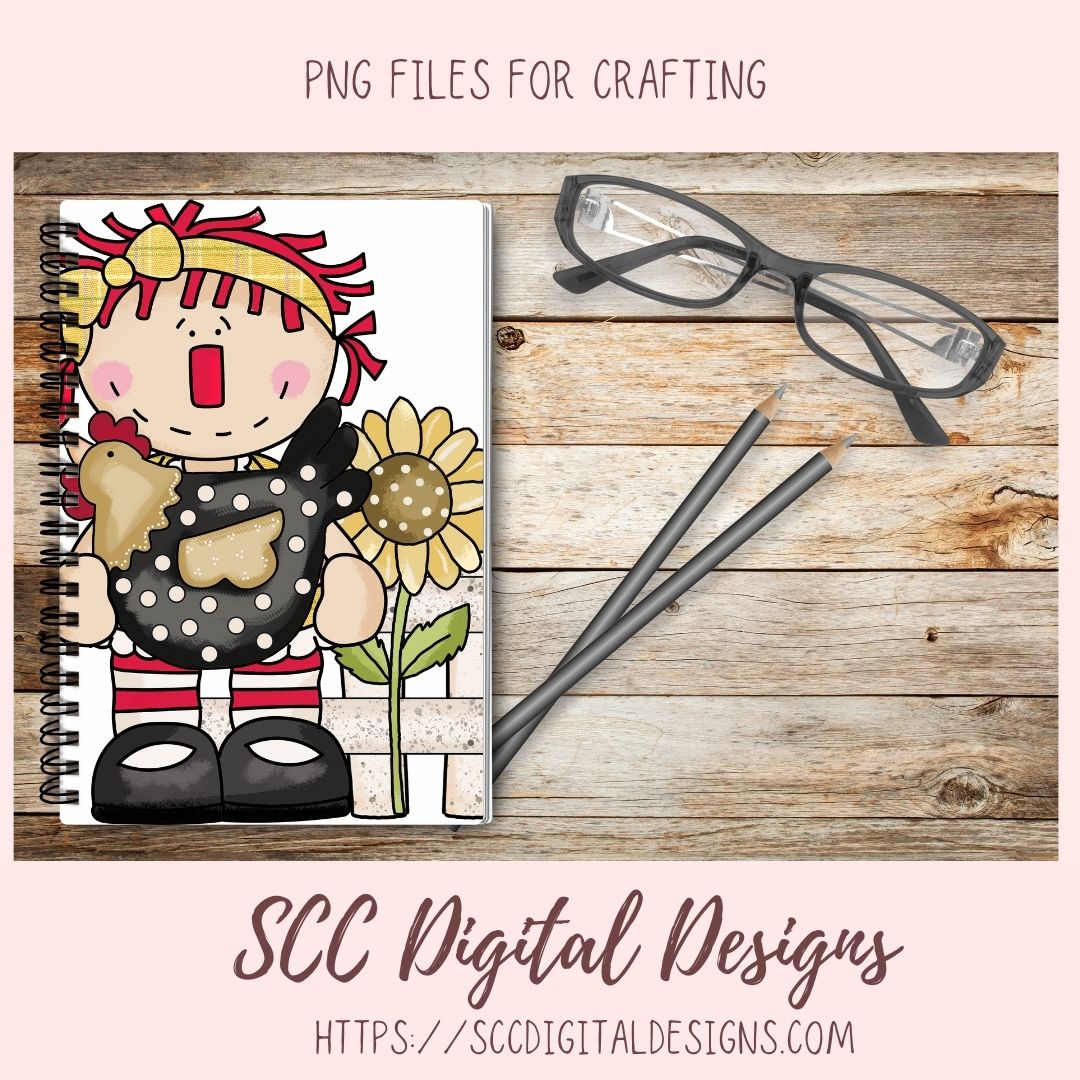 Annie Clipart, Vintage Sewing Machine PNG, Pin Cushion, Seam Ripper Digital Download Primitive Doll Clip Art for T-Shirts for Women and Kids